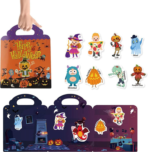 Halloween Sticker Book for Kids 2-4, Reusable Sticker Toys for 1-3 Toddlers Boys Girls Birthday Gifts, Toddler Learning Toys Halloween Educational...