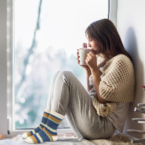 MORECOO Womens Winter Socks - Gift for Women - Thick Wool Socks Soft Warm Casual - Women Socks Gift Socks 5 Pairs...