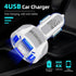 Amiss QC3.0 Car Charger Adapter, 4 Ports USB Car Charger, Fast Charging Electronic Devices with USB Interface, Car Interior Accessories, Compatibl...