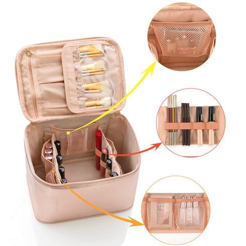 OCHEAL Makeup Bag, Large Travel Makeup Bag Cosmetic Bags for Women Traveling Washable Make Up Bag Organizer Case -Large Rose Gold...