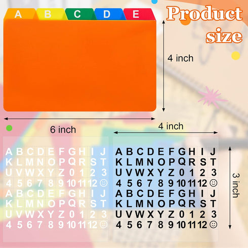 Lewtemi 50 Pieces Index Card Dividers Index Card Guide Set with Tabs Alphabet Tabbed Index Cards Guides Self Adhesive Number Stickers for Office R...