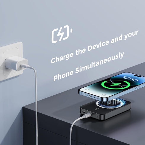 NOHON Wireless Charger Portable Mag-Safe-Battery Pack: 10000mAh Power Bank PD 20W Fast Charging with USB-C Cable, External Powerbank for Mag-Safe,...