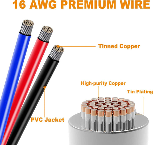10 Kits 16 AWG 2 Pin Connector Waterproof Wire Connectors 2 Pin Automotive Electrical Connectors Quick Disconnect 2 Wire Connectors with 16 Gauge ...