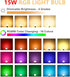 RGB Color Changing Light Bulbs with Remote,A21 E27 RGBW LED Light Bulbs,15W Warm White 550LM,16 Color Multicolor Light Bulb (Rgb 15W-1Pack)...