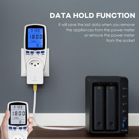 US Plug Multi Functional Power Meter with Backlight Monitor, Voltage Electricity Power Measurement Socket Outlet, Home Tools Kits...