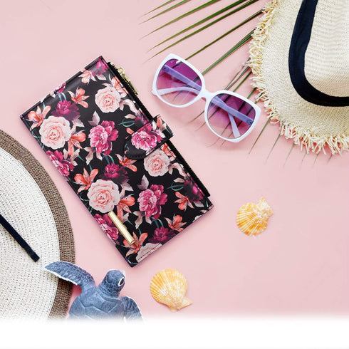 Womens RFID Blocking Large Capacity Wallet Multi Card Organizer Bifold Wallet for Women with Zipper Pocket...