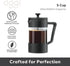 Oggi Borosilicate Glass French Press Coffee Maker (20oz)- 5 Cup Capacity, Coffee Press, Single Serve Coffee Maker, Stainless Steel Lid & Plunger, ...