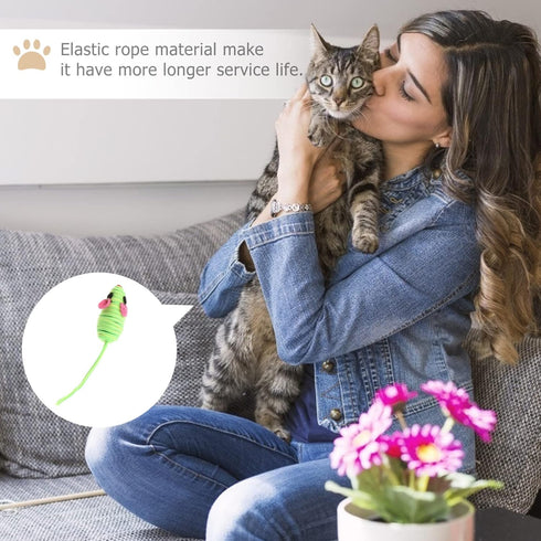 Totority Catnip Mice Cat Toy Rubber Band Mouse Catnip Toys for Cats Funny Pet Shop Mouse Toy Pet Elastic Rope Mouse Cat Teaser Playing Prop Realis...