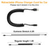 Coiled iPhone Charging Cable 2-Pack, Apple Carplay & MFi Certified, Short USB to Lightning Cable with Data Transmission, Retractable iPhone Car Ch...
