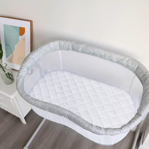 Bassinet Mattress Protector, Universal Fit for Halo Bassinest Swivel and Hourglass/Oval Bassinet Mattress, Ultra Soft Waterproof and Breathable, 2...