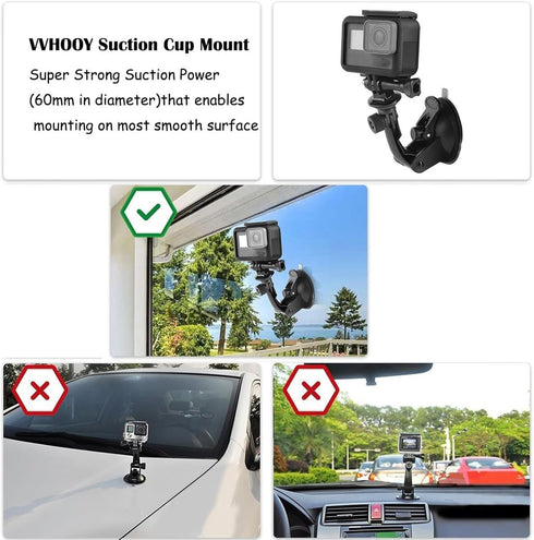 Action Camera Accessories Kit Compatible with Gopro Hero 13 12 11 10 9 8/AKASO EK7000/Brave 4/Brave 7 LE/V50X /Dragon Touch/Apexcam/ODDV Camera Se...
