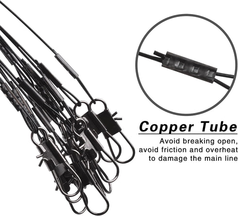 Saltwater Fishing Wire Leader Fishing Leaders with Swivels Snaps Stainless Steel Sulf Fishing Rigs Fishing Gear Tackles for Lures Bait Hooks...
