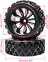 JIUWU 4-Pack Off-Road Wheels 12mm Hex Rc Wheels and Tires - High-Performance Upgrade for 1/10 Rc Tires Cars - Durable Plastic and Rubber Construct...