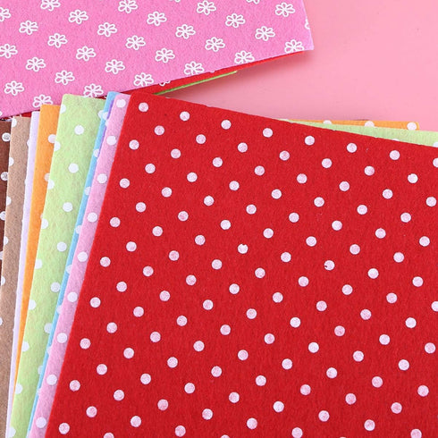 20pcs 15x15 cm Felt Fabric Sheet Flower Dot Printed Felt Pack Squares Nonwoven Patchwork for DIY Kids Crafting Sewing...