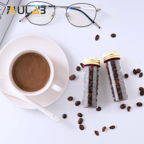 ULAB Scientific Sample Tubes 25ml with Screw Caps, Small Spice Containers 1oz, Makarthy, 3.3 Borosilicate Glass Tubes, Caps in Aluminum Material, ...