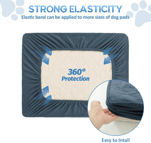 CHHKON Dog Bed Covers Replacement Washable Waterproof Pet Puppy Bed Cover for Dog(Blue,36x27x6 inch)...