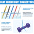 200PCS Heat Shrink Butt Connectors Blue 16-14 AWG, Marine Grade Tinned Red Copper Crimp Splice Terminals Insulated Waterproof Electrical Wire Conn...