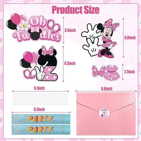 10 Pcs 2nd Mouse Cake Decorations- “Oh Twodles” Mouse Birthday Cake Topper Black and Red Birthday Party Decorations for Kids Boys Two Birthday Par...