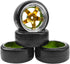 1/10 RC Drift Tire Hard Plastic Tires & 12mm Hex Hub Wheel Rims Compatible with Traxxas HSP Tamiya Kyosho Himoto HPI Redcat 1/10 On-Road RC Drift ...