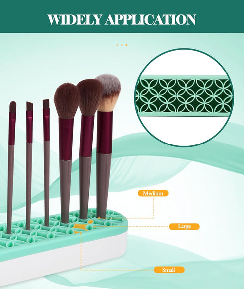 Silicone Makeup Brush Holder, Desktop Cosmetic Storage Box Organizer for Brush, Eyeliners, Cosmetic Tools, Pen, Pencil, Art Supplies, Painting Bru...