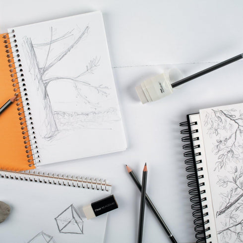 Derwent Academy Paper Sketch Journal, Wirebound, 70 Sheets, 9" x 6", Heavyweight (54966), White...