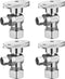 4 Pack Angle Stop Valve 1/2" Nominal Comp x 3/8" OD Comp,Quarter Turn Angle Stop Valve,Chrome Plated Brass,for Bathroom Toilet Kitchen Shower Plum...