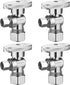 4 Pack Angle Stop Valve 1/2" Nominal Comp x 3/8" OD Comp,Quarter Turn Angle Stop Valve,Chrome Plated Brass,for Bathroom Toilet Kitchen Shower Plum...