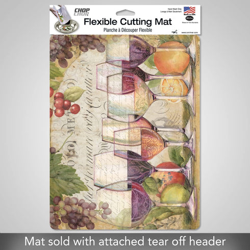 Cut N' Funnel Wine Country Designer Flexible Plastic Cutting Board Mat. Made in the USA, Decorative, Flexible, Easy to Clean...