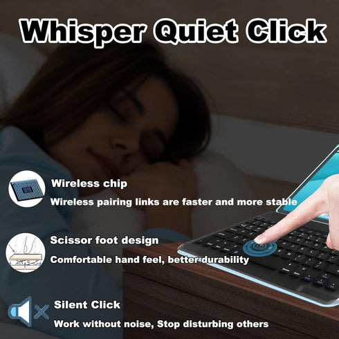 Bluetooth Keyboard and Mouse Combo,Ultra Slim Rechargeable Portable Wireless Keyboard Mouse Set Compact for Android Windows Tablet Cell Phone iPho...