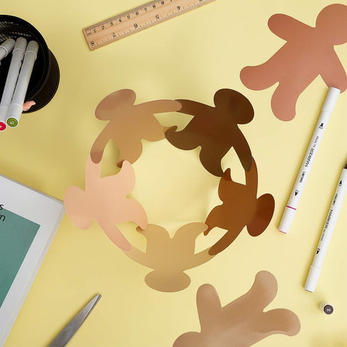50 Pieces Paper Cutouts for Crafts Multicultural People Shape Creative Cutouts for Children to Design and Decorate, Kids' Craft Group for School, ...