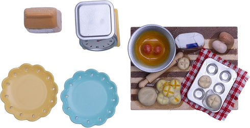 Dollhouse Food Baking Bread Making Set 1:12 Miniature Plate Flour Accessories Model Pastry Toy Mini Kitchen Decoration...