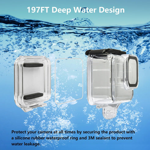 Suptig Waterproof Case Protective Housing Underwater Dive Housing for GoPro hero12 Hero 11 Hero 10 Hero 9 Waterproof 196Ft...