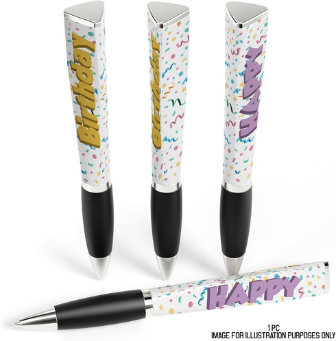 Happy Birthday Pen (1 Pen, 3-Sided) - Birthday Party Favors for Kids - Cool Pens, Writing Pens, Personalized Pens - Gifts for Friends, Little Girl...