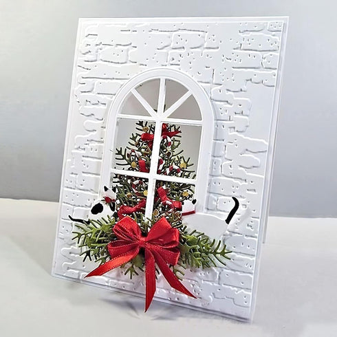 OOTSR 5PCS Metal Scrapbooking Die Cuts, Template Embossing folders, Window Background Frame Cutting Dies for Card Making, Scrapbooking Card Album ...