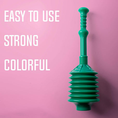 JS Jackson Supplies Professional Bellows Accordion Toilet Plunger, High Pressure Thrust Removes Heavy Duty Clogs from Clogged Bathroom Toilets, Al...
