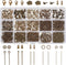 PH PandaHall about 870 Pcs Jewelry Finding Kits with Lobster Claw Clasps, Jump Ring, Ribbon Clamp End, Earring Hook, Flower Bead Cap, Cord End, Ey...
