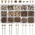 PH PandaHall about 870 Pcs Jewelry Finding Kits with Lobster Claw Clasps, Jump Ring, Ribbon Clamp End, Earring Hook, Flower Bead Cap, Cord End, Ey...