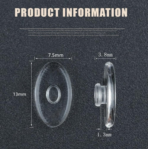 5 Pairs Eyeglasses Nose Pads,Push-in Glasses Nosepads,13mm Soft Silicone Nose Pieces/Nose Guards Replacement for Frame/Air Frames/Rimless Eyewear ...