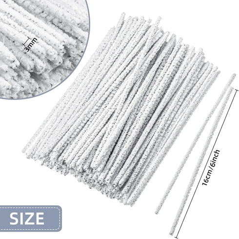 Patelai 150 Pieces 6 Inch Long Soft Pipe Cleaners Long Chenille Stems Twistable Cleaners with Storage Box for Removing Dirty Cleaning Glass Cerami...
