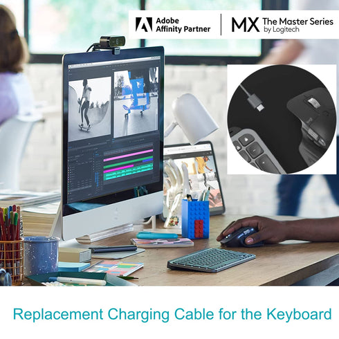 Sqrmekoko Charging Cable Charger Wire Compatible with Logitech MX Keys, Anywhere 3 Keyboard, ZRK Royal KLUDGE RK61,HK Gaming GK61,DIERYA DK61 DK63...