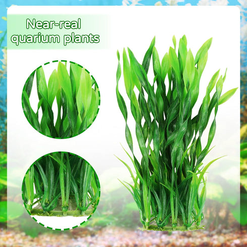 Fish Tank Decorations Plants, 20pcs Aquarium Decorations Plants Plastic, Fish Tank Accessories, Fish Cave and Hideout Ornaments, Aquarium Decor...