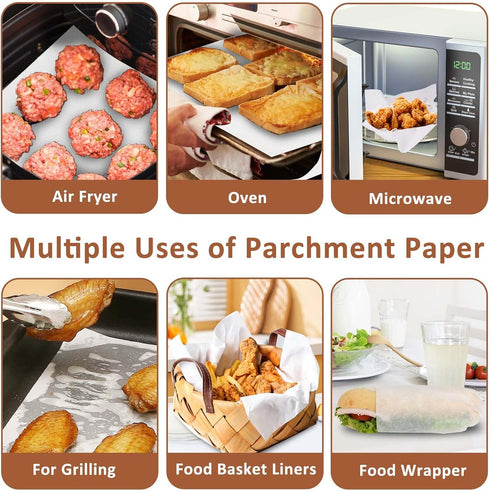 100PCS Deli Paper Sheets 12×12", Unbleached White Wax Paper Sheets for Food Basket Liners, Precut Parchment Paper Baking Sheets for Cookies, Greas...