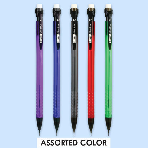BAZIC Mechanical Pencil Electra 0.7mm, Smooth Writing Pencils Lead, Latex Free Eraser, for Drafting Drawing Sketching (5/Pack), 1-Pack...