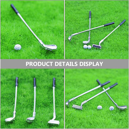 jojofuny 1 Set of Dollhouse Golfing Club, Miniature Golf Club Balls Set, Miniature Golf Clubs, Mini Golf Club Model Toys, for 1:12 Scale Dollhouse...