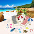 Dollhouse Decoration 20 Pcs Beach Style Miniature Ornament Kits Set 1:12 Foldable Dollhouse Beach Chair Umbrella Seaside Beach Accessories Statues...