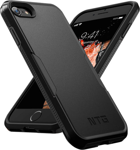 NTG Shockproof Designed for iPhone SE 2022 Case/iPhone SE 2020 Case, Heavy-Duty Tough Rugged Lightweight Slim Protective Case for iPhone SE/8/7-Bl...