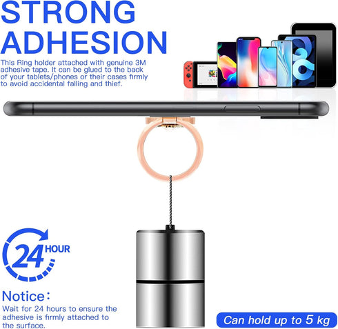 YINHEXI Phone Ring Holder Finger Kickstand, Cell Phone Ring Holder Finger Grip 360 Degree Rotation, with Crystal Stone Enamel Bee (Rose Red)...