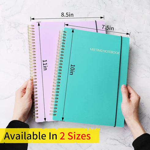 SUNEE Meeting Notebook for Work with Action Items - 160 Pages, B5 Size Project Planner, Spiral Meeting Agenda/Minutes Notebook Organizer for Women...