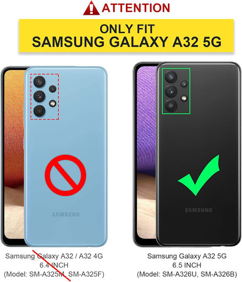 for Samsung Galaxy A32 5G Case with Built-in Screen Protector, Full Body Protection Shockproof Cover Case, [Rugged PC Front Bumper + Soft TPU Back...