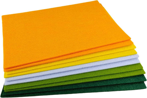 Jtnohx Felt, 3mm Thick Felt Sheets, 8"x12" Felt Fabric for Crafts, 10 Pcs Hard Stiff Color Felt for Sewing Holiday & DIY (Irish Day Colors Series?...